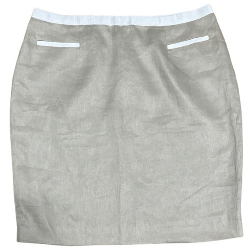 Brooks Brothers Italian Linen Pencil Skirt Beige Womens 14P